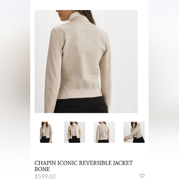 NWT La Marque Chapin Iconic Reversible Leather Jacket Bone and Gold size XL - Picture 3 of 6
